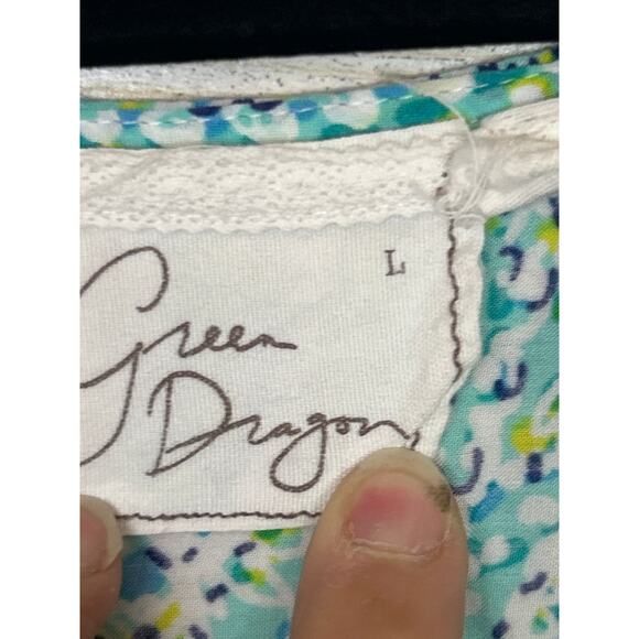 Green Dragon Women’s S Blue Rayon V-Neck Swim Cover-Up Tunic Top 3/4 Sleeve - Picture 3 of 4